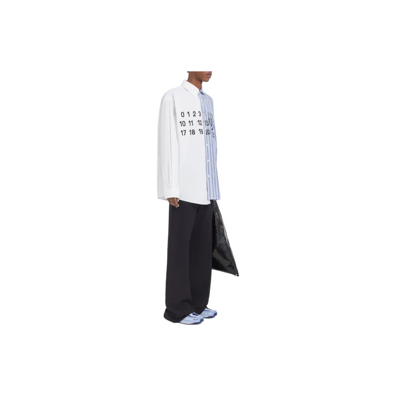 MM6 Maison Margiela Spliced Numbers motif Shirt-4