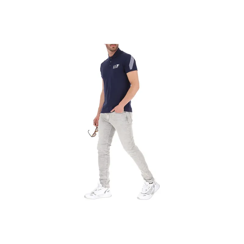 EMPORIO ARMANI Polo Shirts Men Navy Blue-5