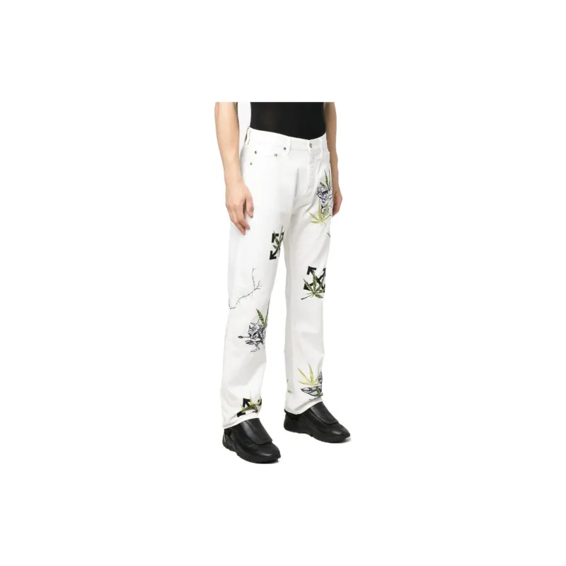 OFF WHITE Weed Skate Fit Jeans-3