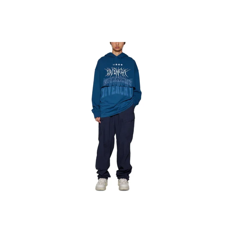 Givenchy Logo print Layered Cotton Hoodie-4