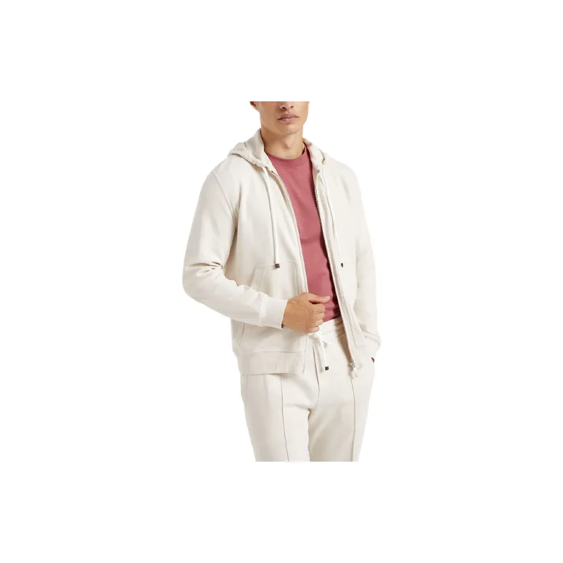 Brunello Cucinelli Zipped Drawstring Hoodie-4