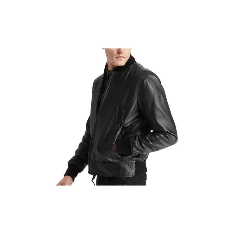 Timberland Leather Jackets Men Black-3