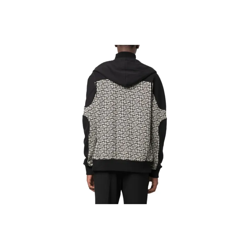 BALMAIN Monogram Printed Drawstring Hoodie-2