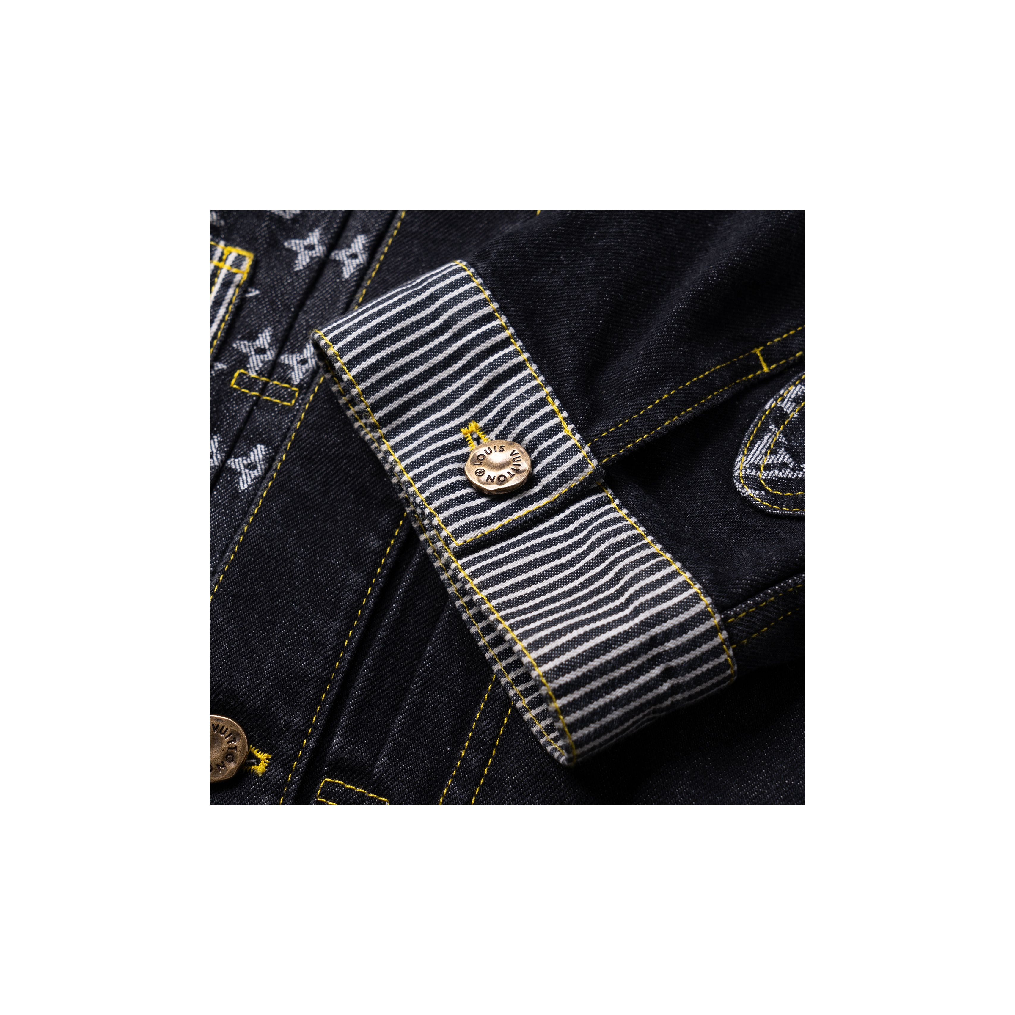 LOUIS VUITTON X Nigo Monogram Crazy Denim Workwear Jacket LOUIS VUITTON X Nigo Monogram Crazy Denim Workwear Jacket