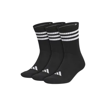 Adidas CUSHIONED CREW Mid Calf Socks Unisex 3 Pack Black/White