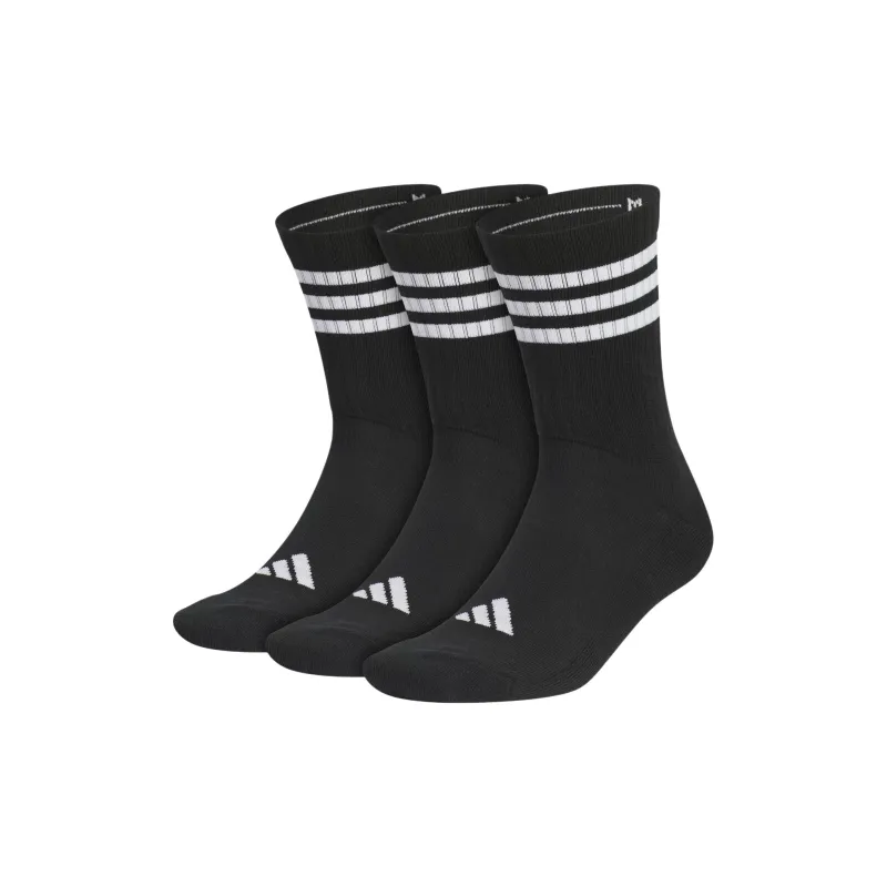 Adidas CUSHIONED CREW Mid Calf Socks Unisex 3 Pack Black/White-0