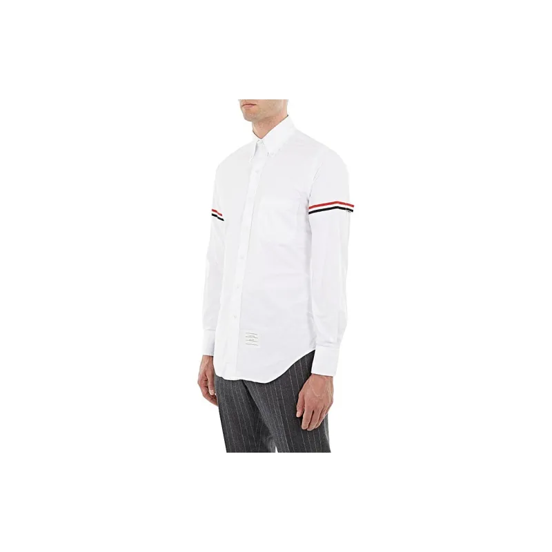 THOM BROWNE Grosgrain armband Cotton Shirt-7
