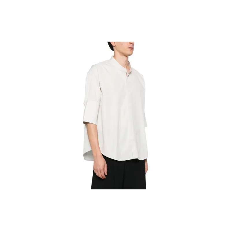AMIPARIS Mandarin Collar Buttoned Shirt-3