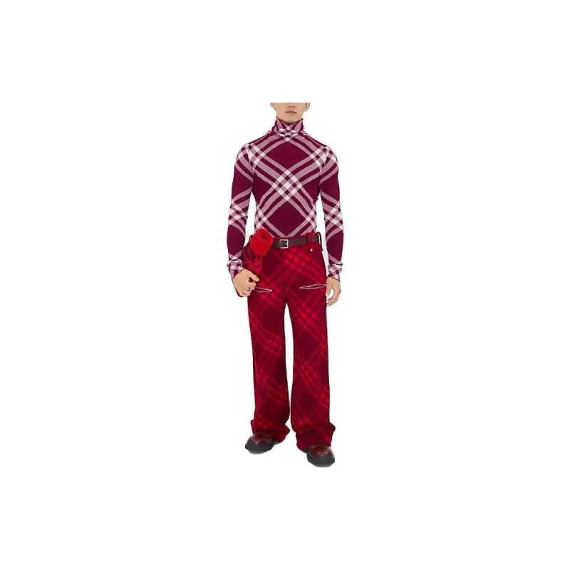 Burberry Sweaters Men Raspberry Red-1