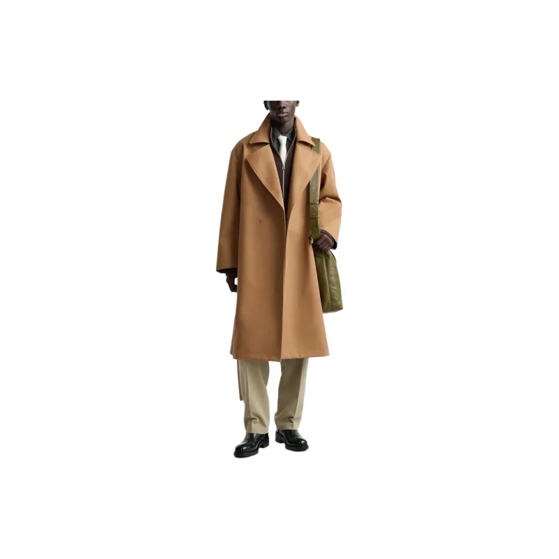 ZARA Trench Coats Men Brown-2
