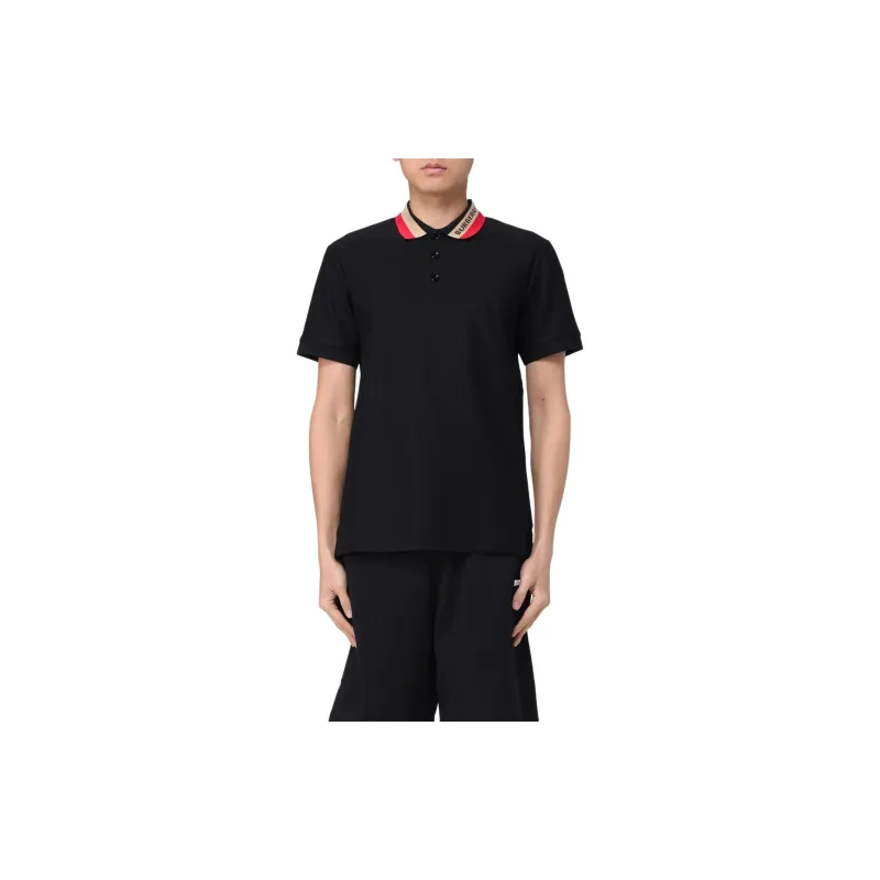 Burberry Logo Intarsia Knit Short Sleeved Polo Shirt-2