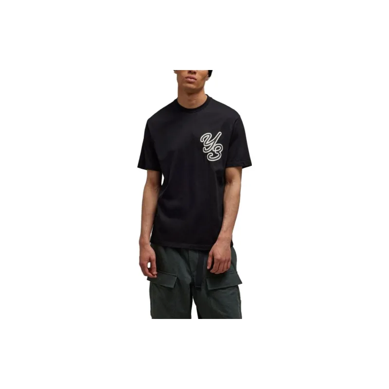 Y-3 GFX S/S Logo-flocked T-shirt-2