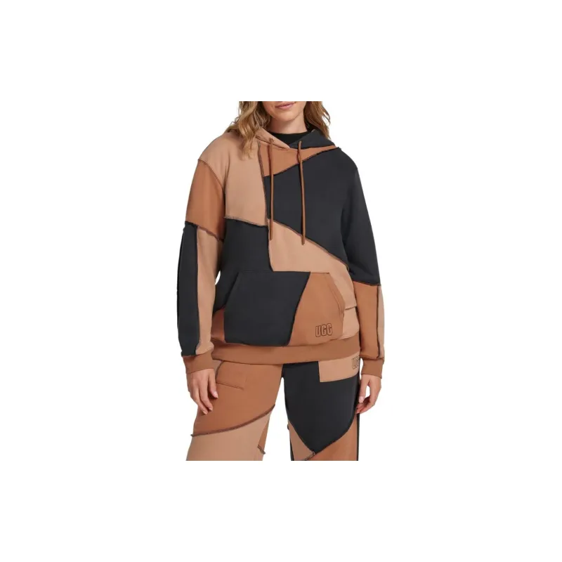 UGG All Gender Raini Piecework Hoodie Sweatshirt Unisex Brown-2