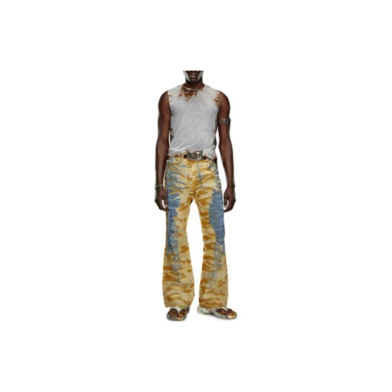 DIESEL T-BISCO-BURN-ART Printed Mesh-front Top-2