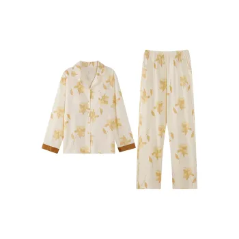 CHUDUAN Pajama Set Women's Apricot
