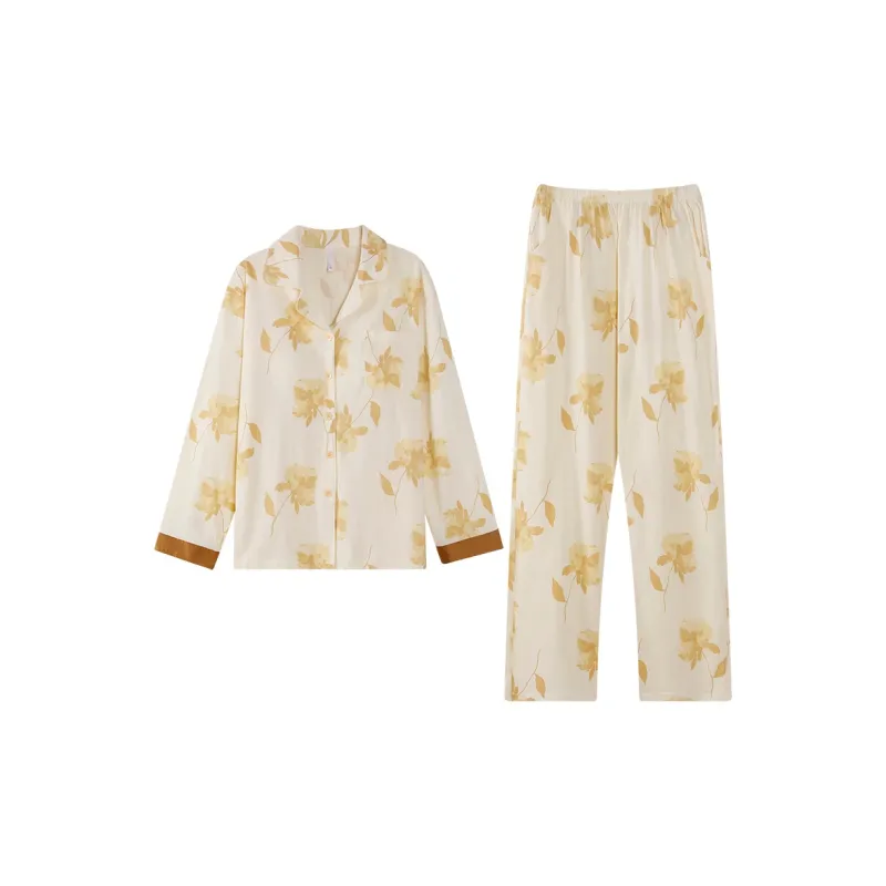 CHUDUAN Pajama Set Women's Apricot-0