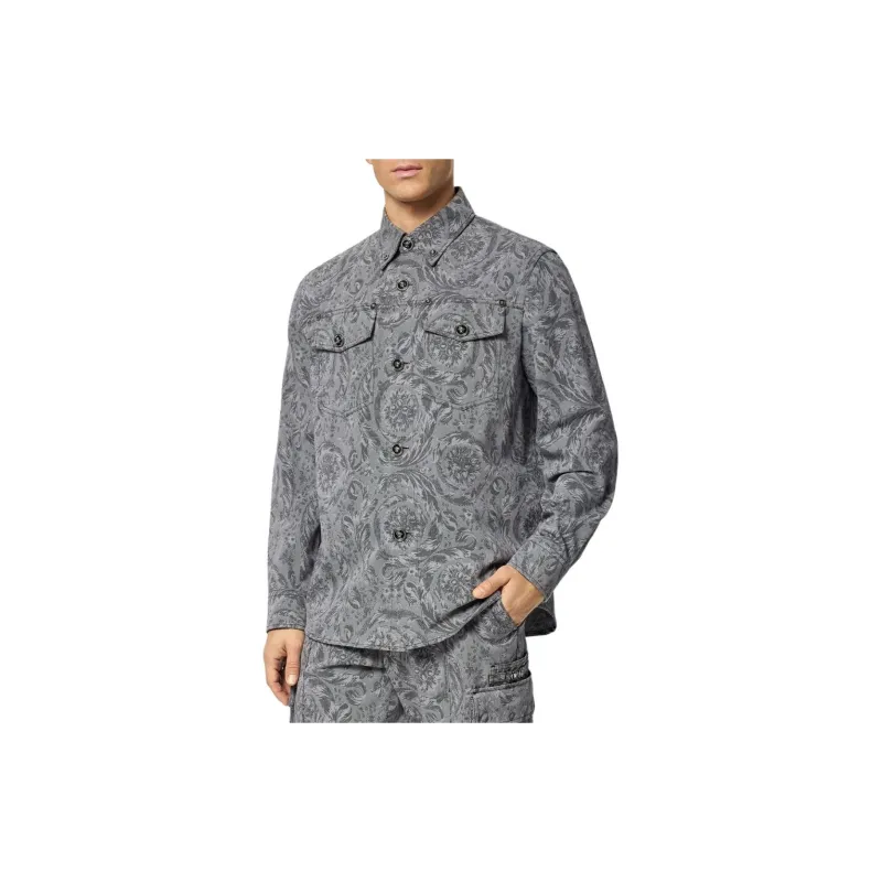 VERSACE Barocco Jacquard Long Sleeved Overshirt-3