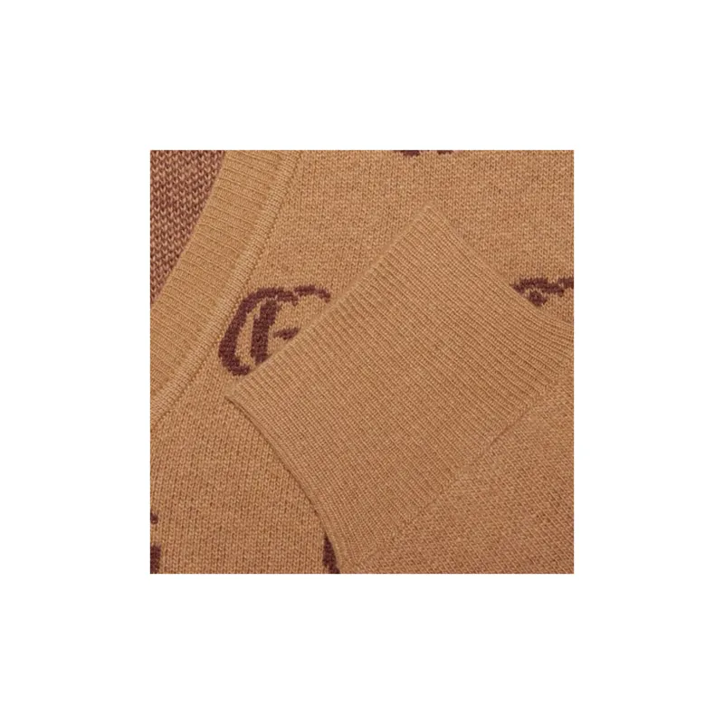 GUCCI Double G Jacquard Wool V neck Jumper-4