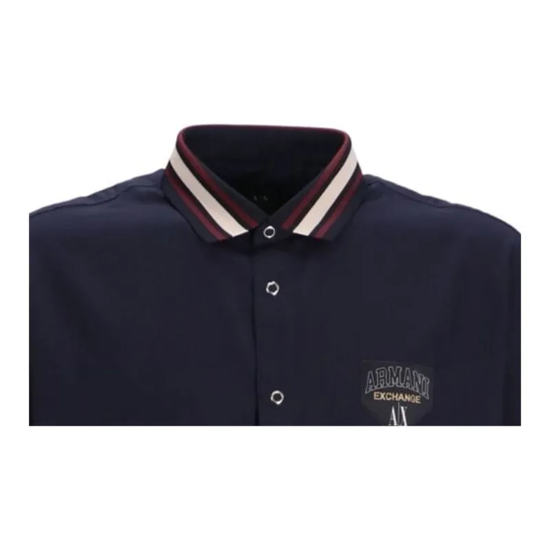 ARMANI EXCHANGE Logo patch Cotton blend Shirt-4