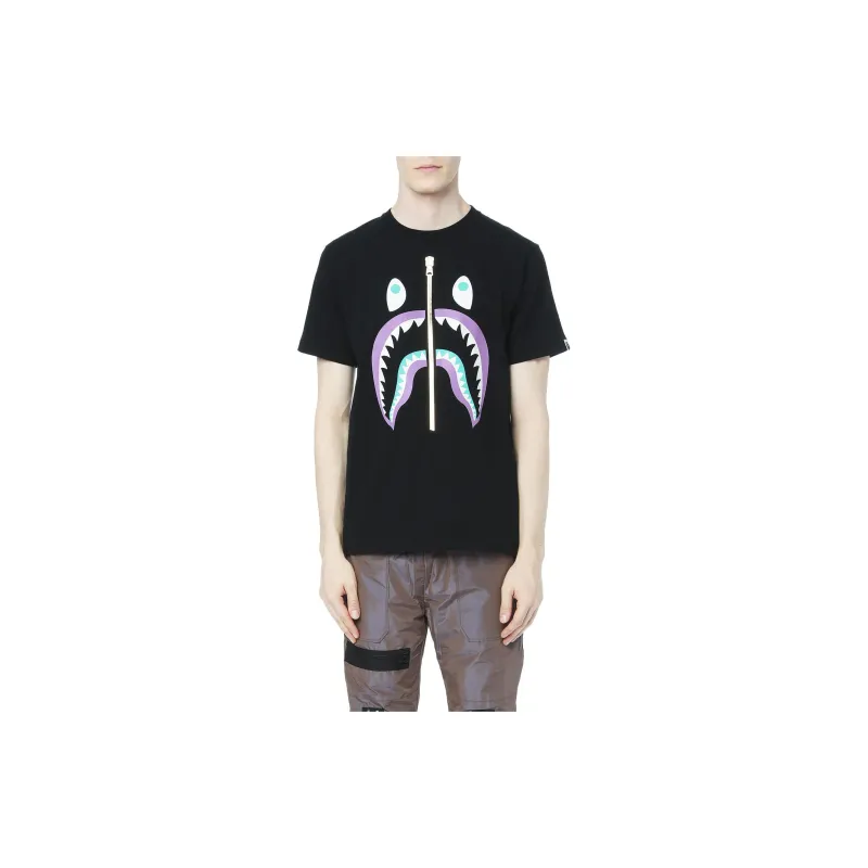 Bape Colors Gold Zip Shark Tee SS19-21