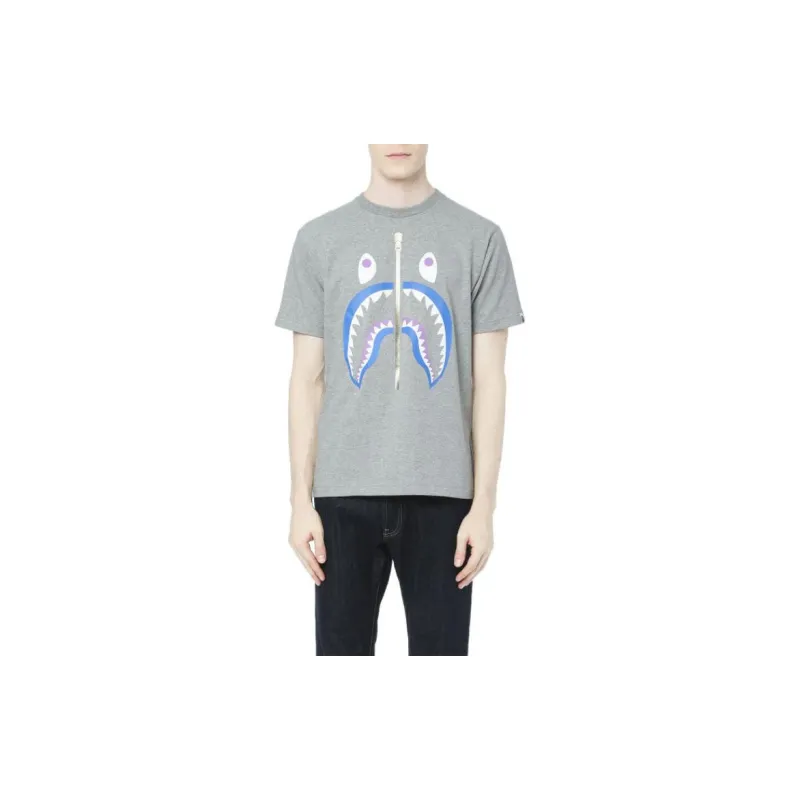 Bape Colors Gold Zip Shark Tee SS19-13