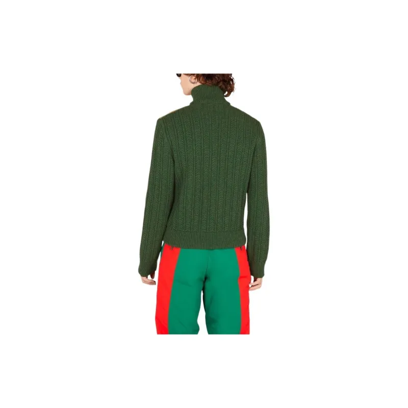 GUCCI Web Stripe detailed Knit Jacket-2