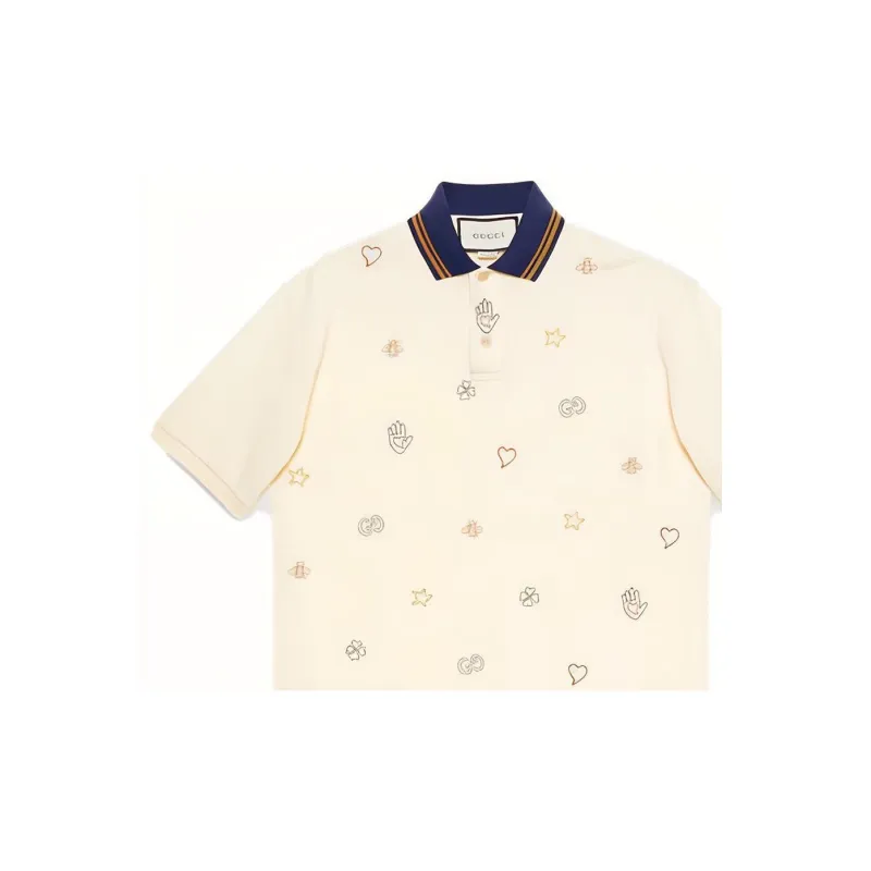 GUCCI Polo Shirts Men Ivory White-5