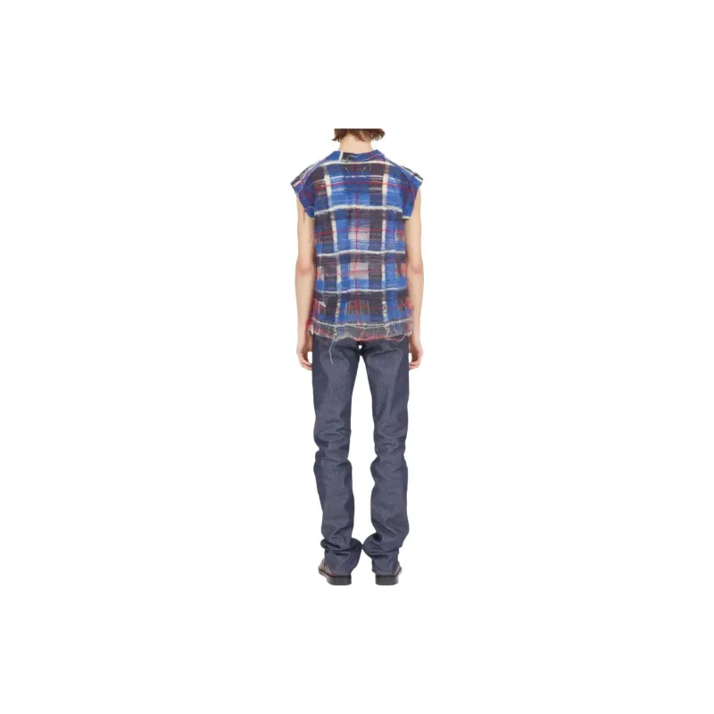 Maison Margiela Distressed Checked Tank Top-3