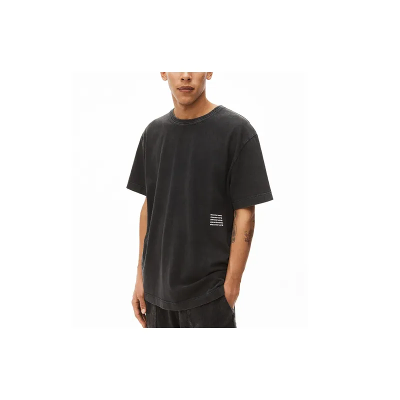 Alexander Wang Repeated-logo Print Acid-wash T-shirt-3