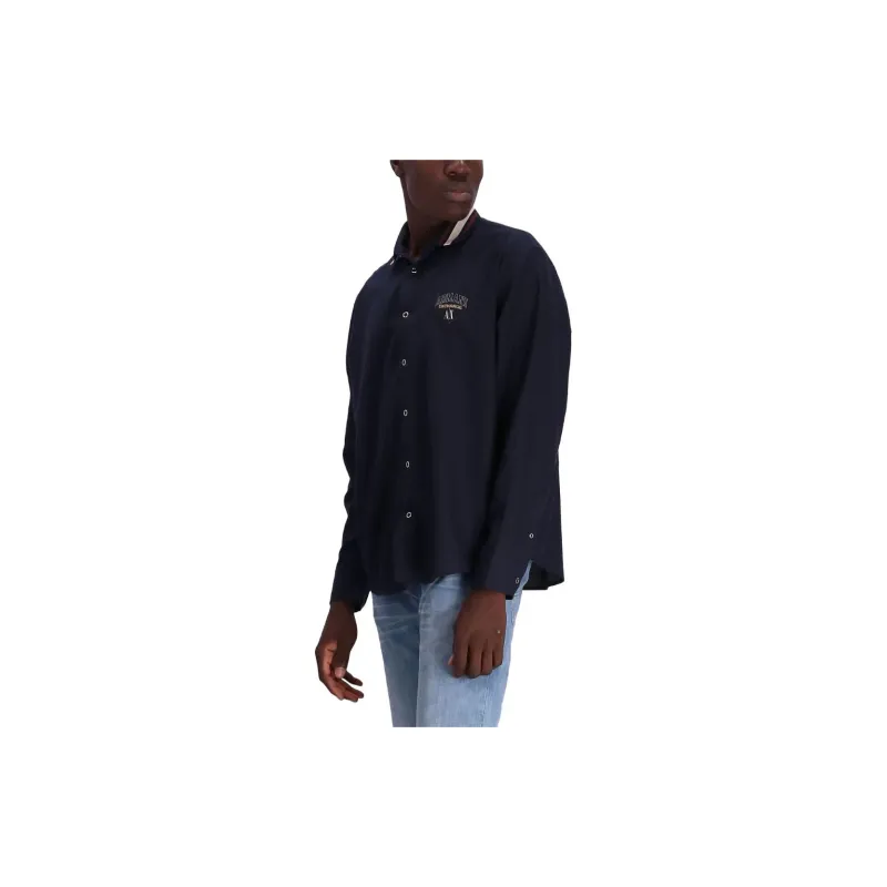 ARMANI EXCHANGE Logo patch Cotton blend Shirt-3