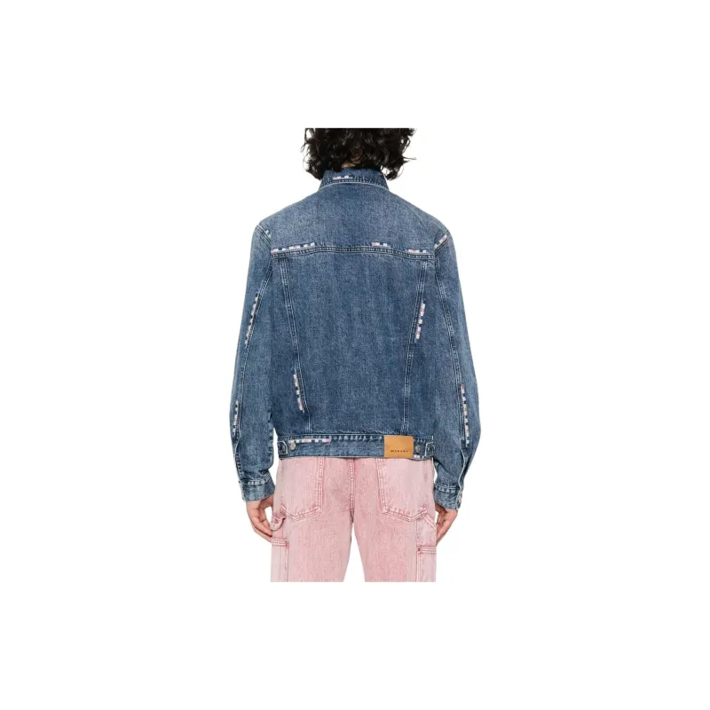 ISABEL MARANT Jango Embroidered detail Denim Jacket-2