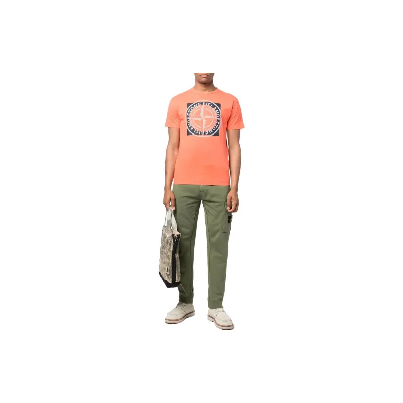 STONE ISLAND T Shirts Men Orange-2