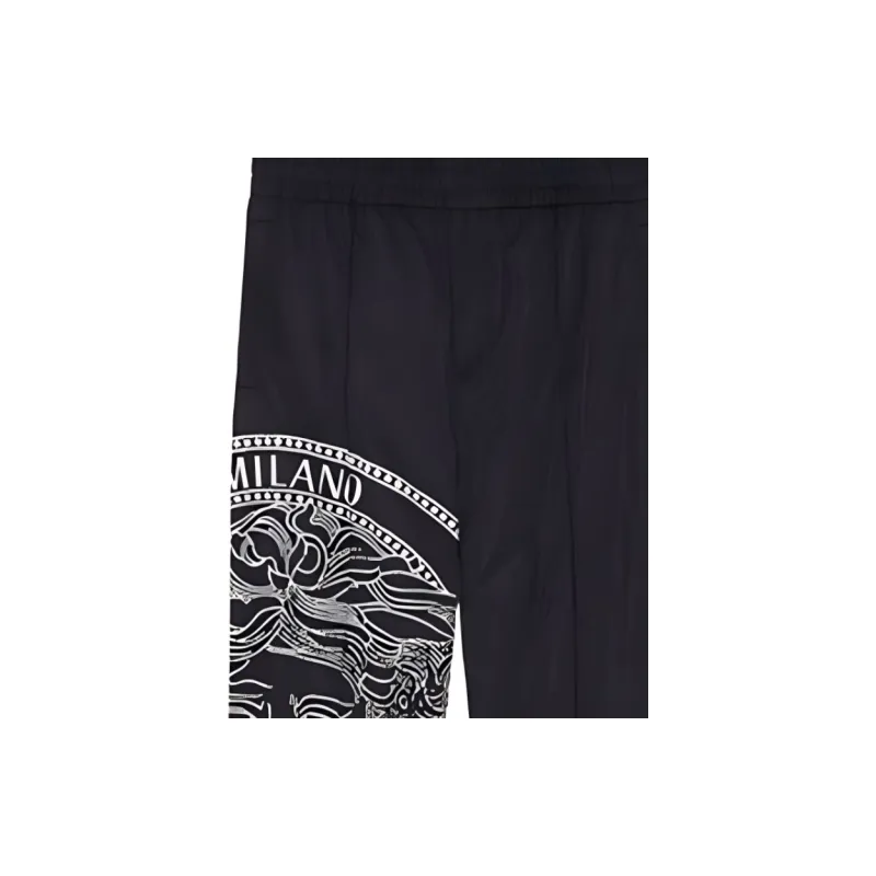 VERSACE Knitted Sports Pants Men's Black-4