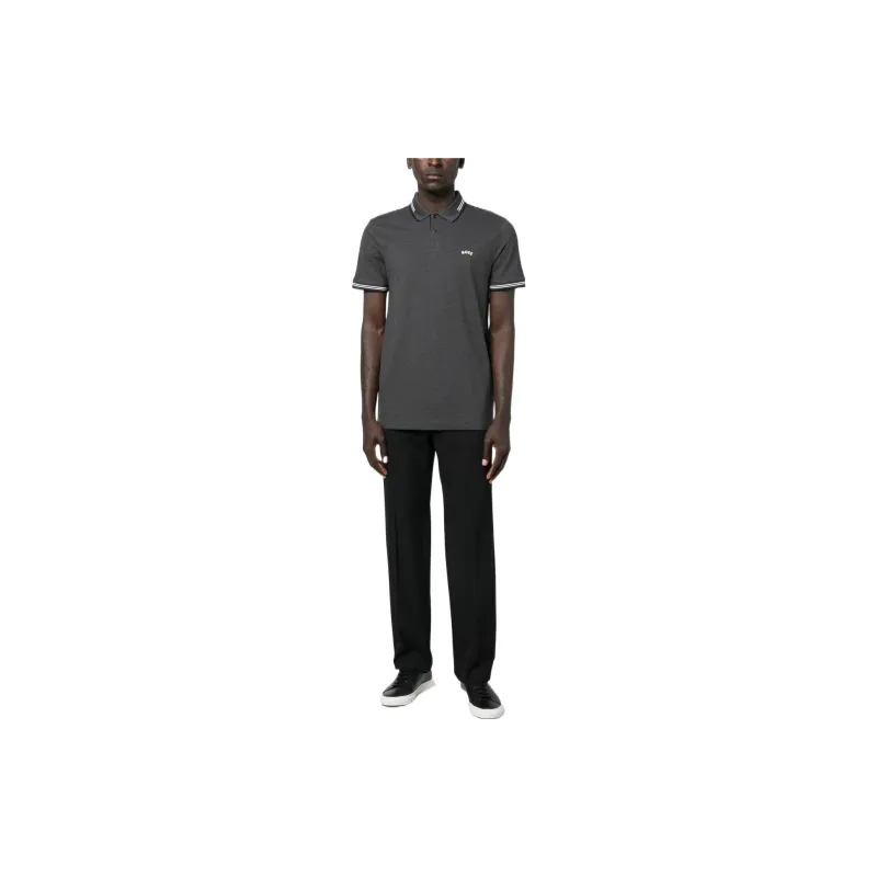 HUGO BOSS Polo Shirts Men Charcoal Gray-2