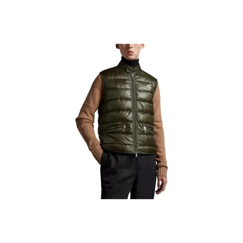 Moncler Gui Series Vests Men Dark Green-2