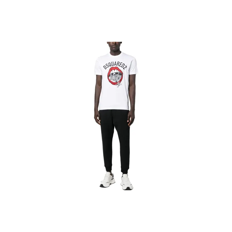 DSQUARED 2 Graphic Embroidered Crewneck T Shirt-6
