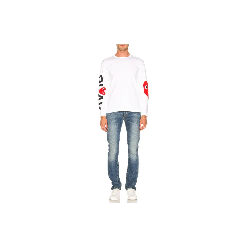 CDG Play Oversized Heart Long Sleeve T Shirt-2
