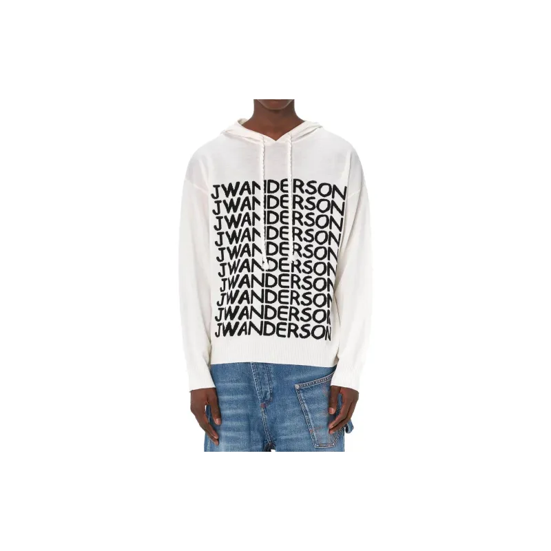 JW Anderson Logo Printed Knitted Hoodie-1
