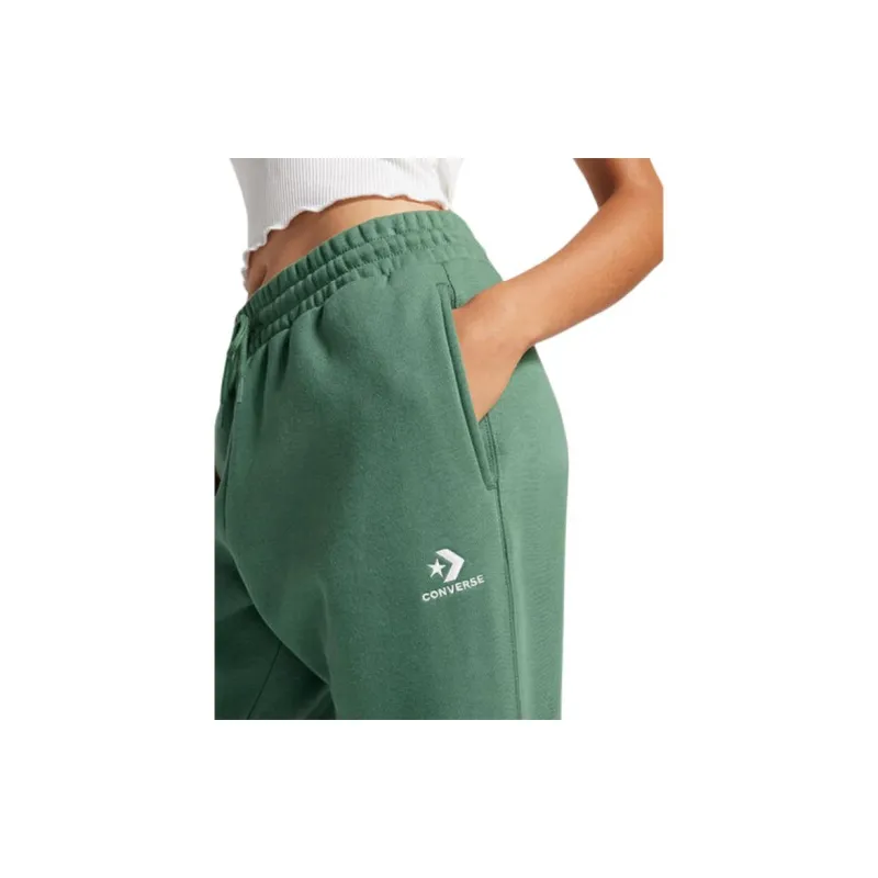 Converse Go-To Star Embroidered Star V-shaped Standard Brushed Sweatpants Casual Pants Unisex Green-5