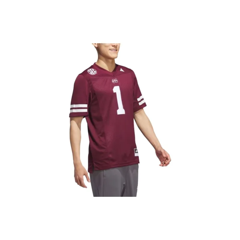 Adidas Free Shipping With AdiClub Mississippi State Football Off Field Home Jersey-3