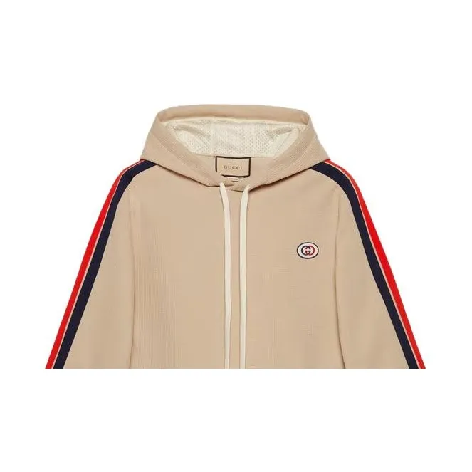 GUCCI Stripe detail Gg Hoodie-3