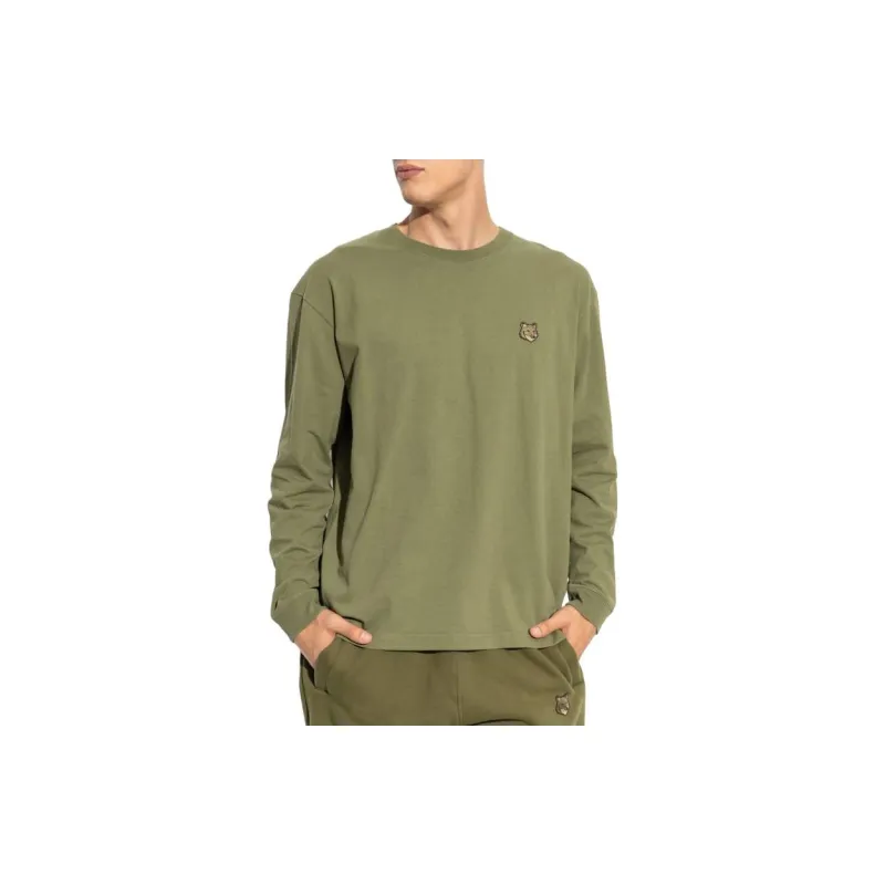 Maison Kitsune Bold Fox Head Patch Long Sleeved T Shirt-1