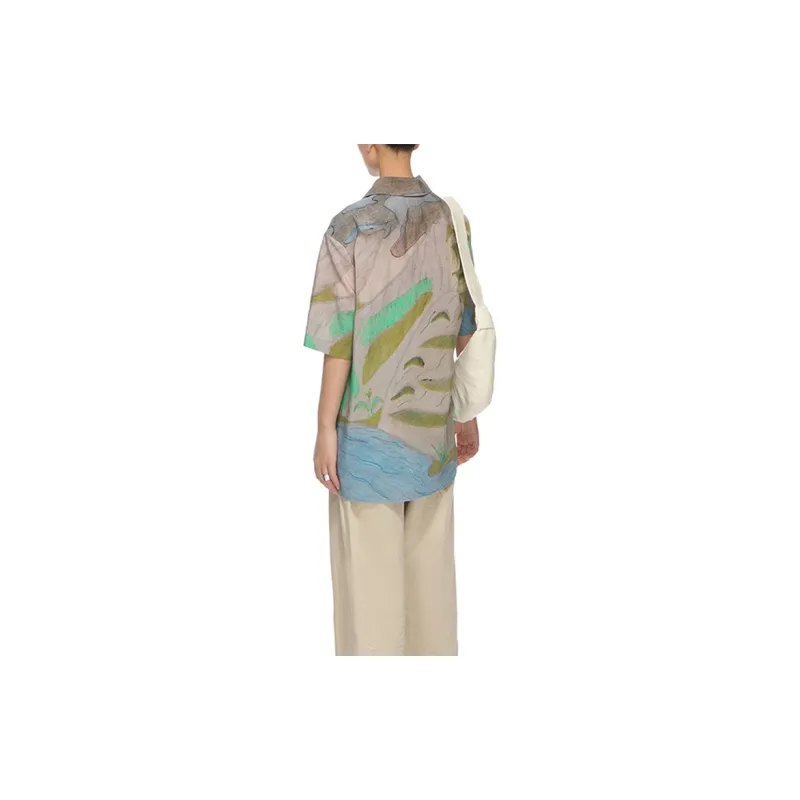 Lemaire Printed Silk Yoakum Short Sleeve Shirt-4