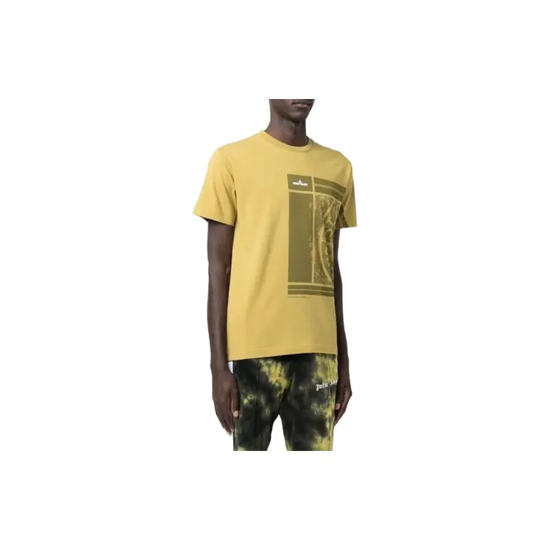 STONE ISLAND T Shirts Men Yellow-2