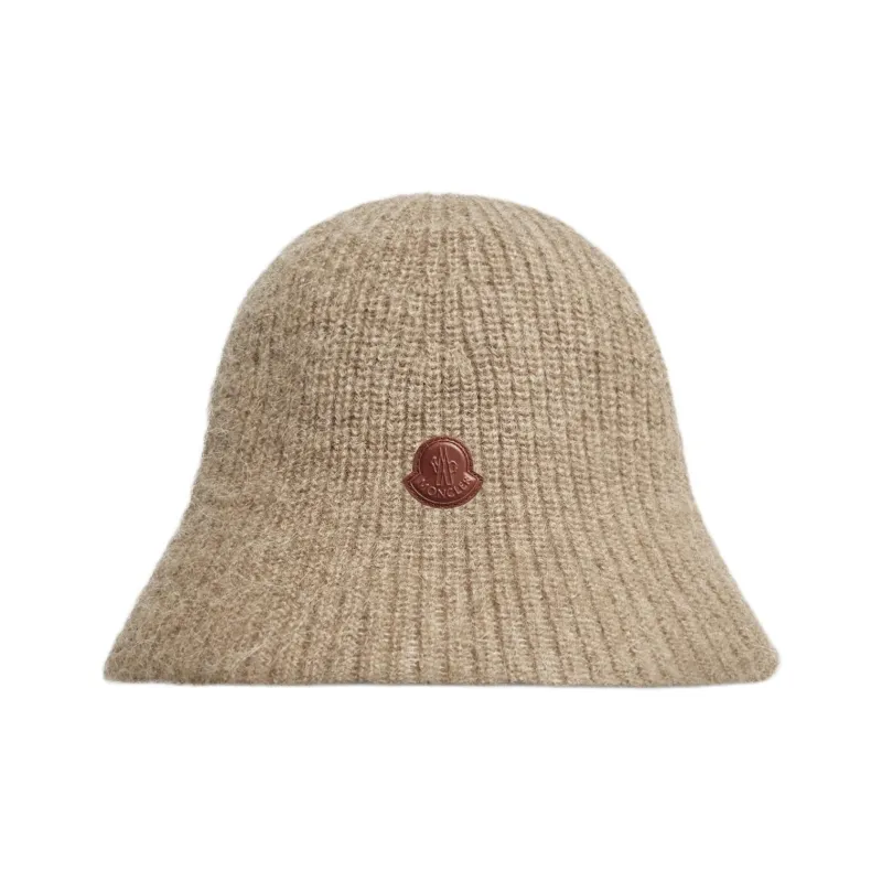 Moncler Mohair Bucket Hats Women's Sand Beige Yellow Color-0