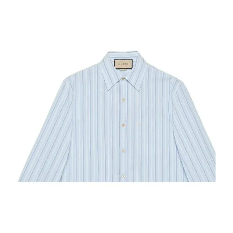 GUCCI Striped Cotton Shirt-4