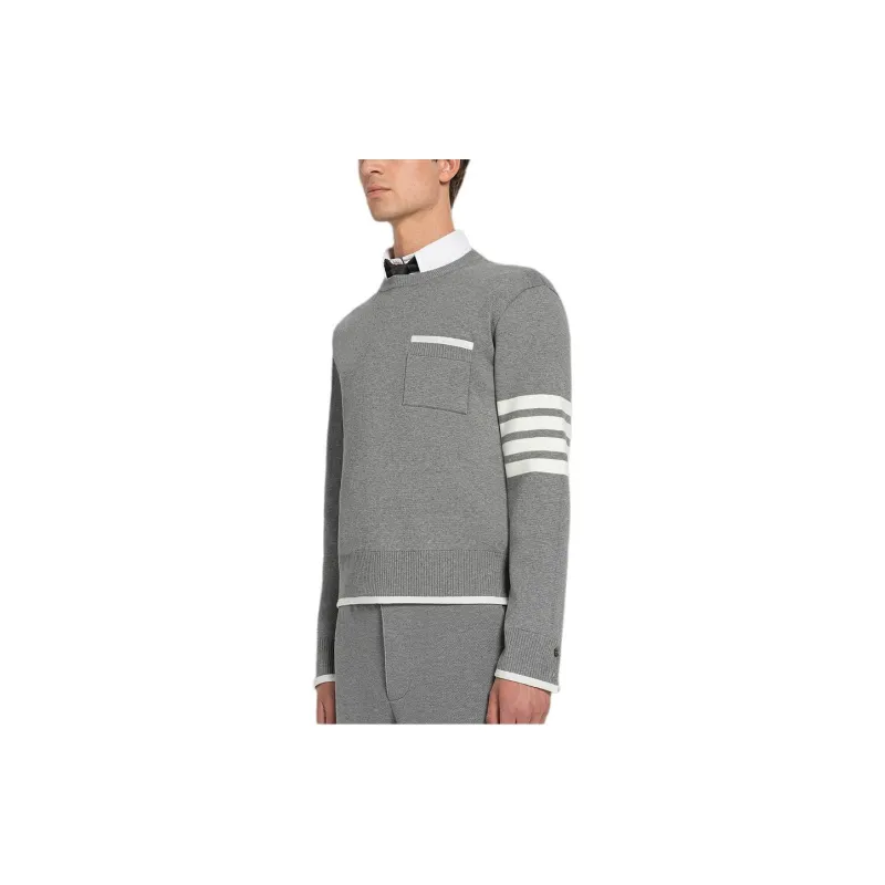 THOM BROWNE 4 Bar Striped Crewneck Jumper-3