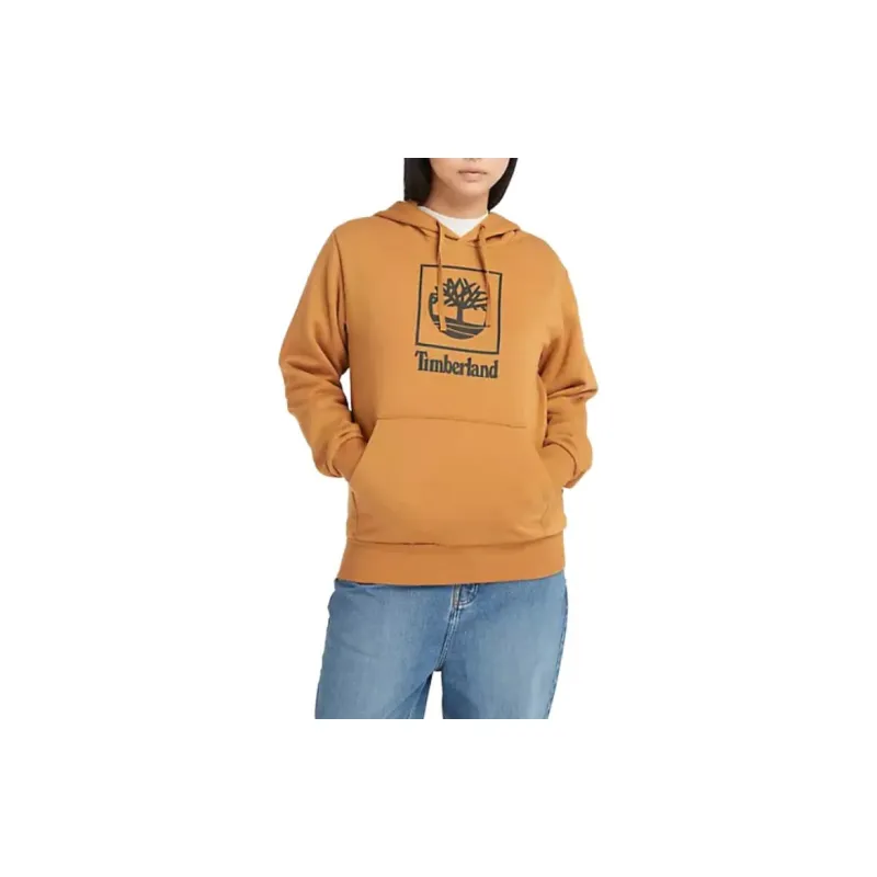 Timberland Stack Logo Hoodie Sweatshirt Unisex Wheat-1