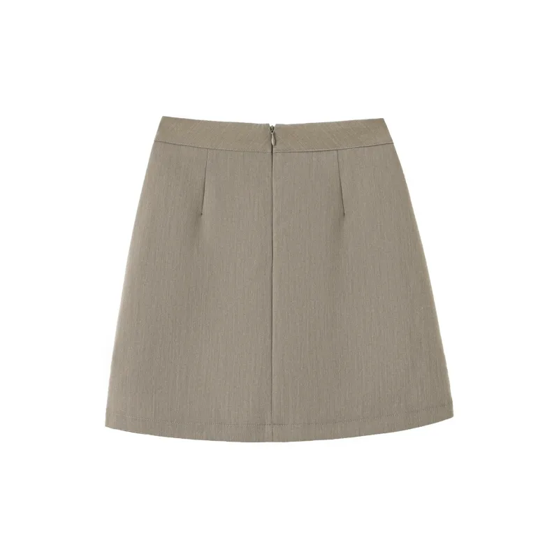 0571 Family Casual Short Skirts Women's Khaki-1