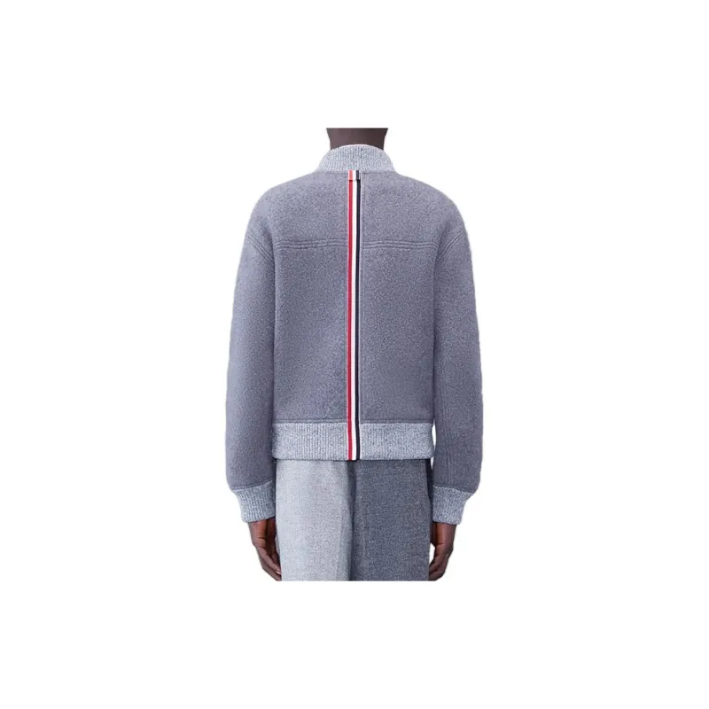 THOM BROWNE Logo Patch Zipped Bomber Jacket-2